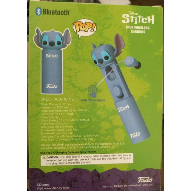 Disney Touch Control Pop Funko Stitch Wireless Ear Buds with Case