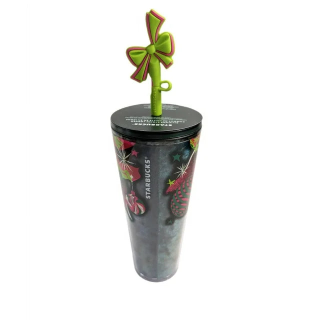 Starbucks Tumbler Cup with Silicone Straw Topper Holiday 2023 24 oz