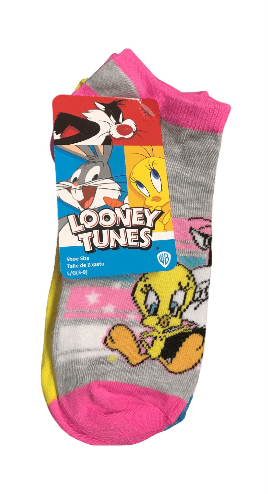 Looney Tunes 5 No Show Socks