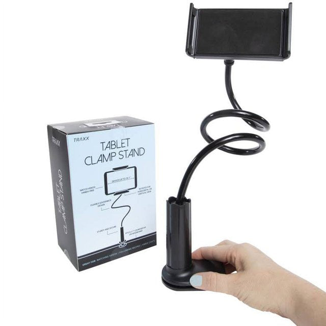 Traxx Tablet Clamp Stand (Watch Videos and Movies Hands-Free)