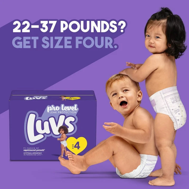 Luvs Pro Level Leak Protection Diapers Size 4 112 Count