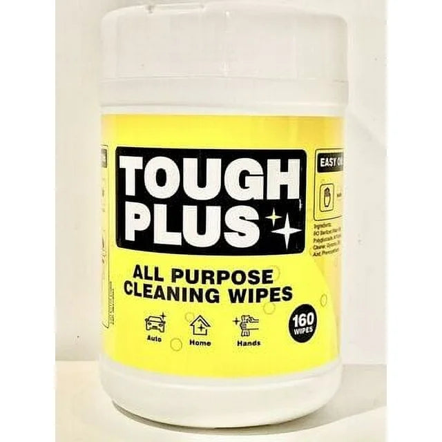 New And Advanced! Tough Plus Non Abrasive All-purpose Cleaning Wipes 160 Wipes Per Container 2 Pack