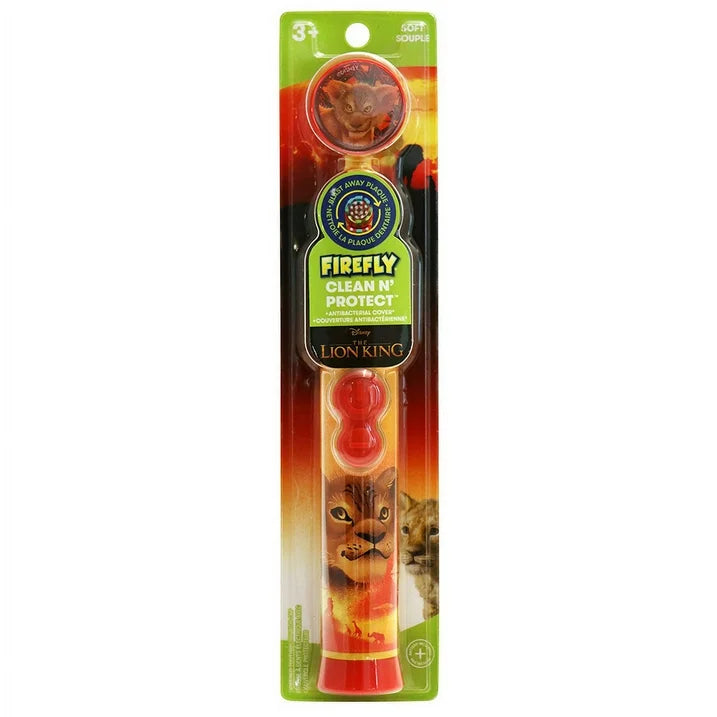 Firefly Clean n Protect lion king power toothbrush with antibacterial cover