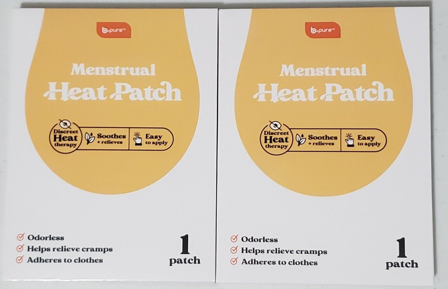 b.Pure Menstrual 1 Heat Patch:-Discreet Heat Therapy/Smoothes/Relieves. (2pk)