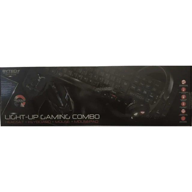 Bytech the art of Technology Light up Gaming Combo Headset + Keyboard + Mouse + Mousepad