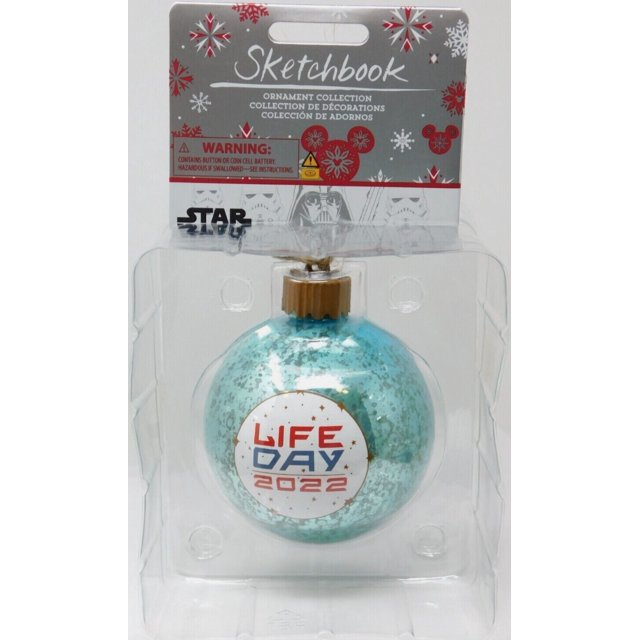Disney Parks Sketchbook Star Wars Life Day 2022 Light Up Orb Ornament