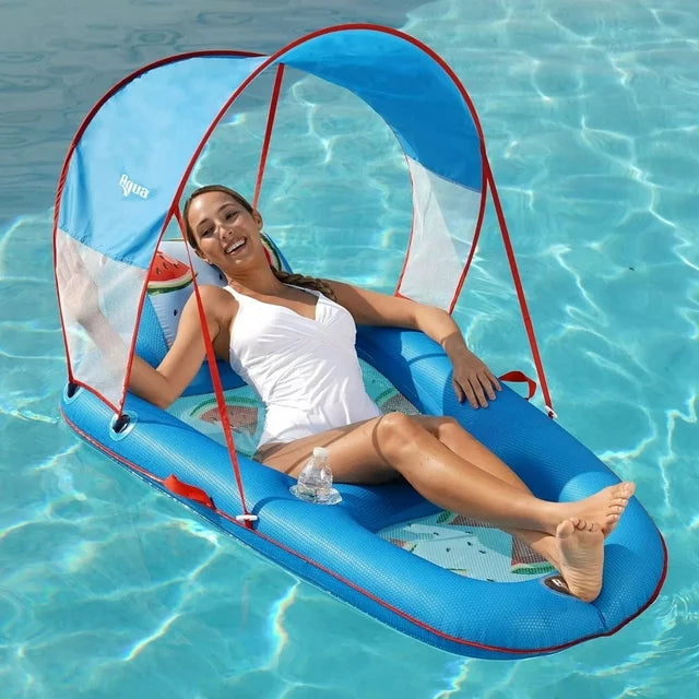 Aqua Ultimate Sunshade Recliner Pool Lounge, Watermelon