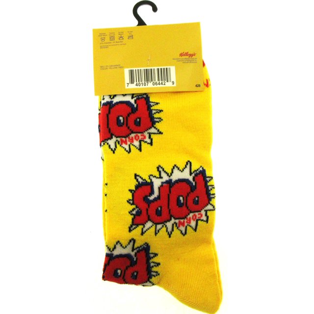 One Pair of Pops Crew Socks for Men Shoe Sizes 6 - 12