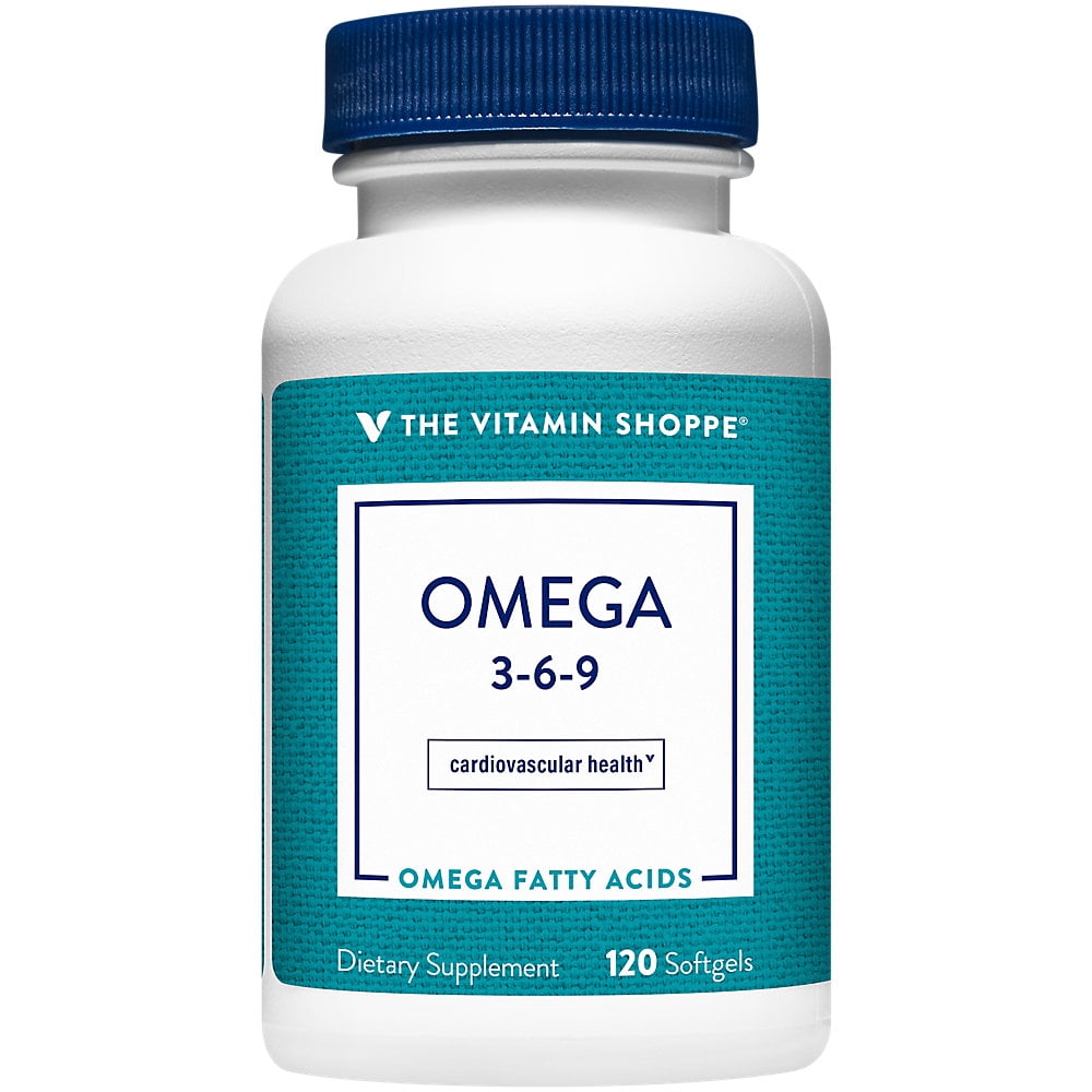 The Vitamin Shoppe Omega 3-6-9, Omega Essential Fatty Acid Supplement that Supports Healthy Heart Function, Omega-3 EPA & DHA (120 Softgels)