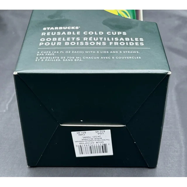 STARBUCKS Holiday 2023 Cold Cup 5 PACK reusable 24 oz. COLOR CHANGING Set