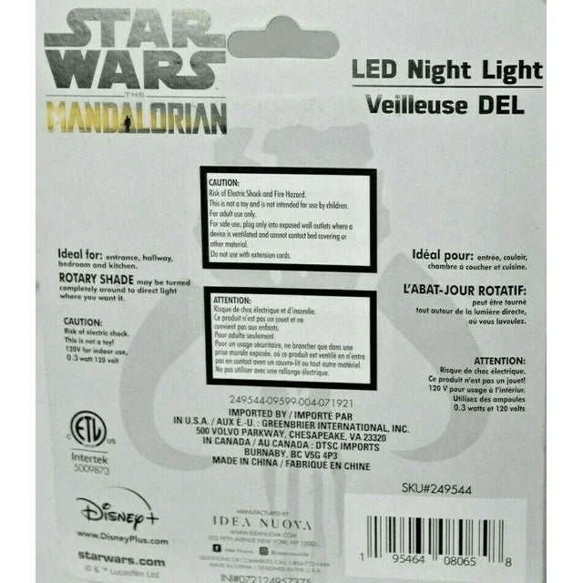 Disney Star Wars The Mandalorian Baby Yoda LED Night Light