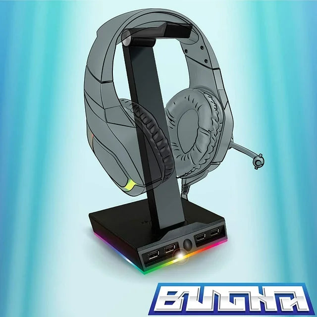 Bugha Exclusive LED Gaming Headset Stand w/ 4 USB Ports