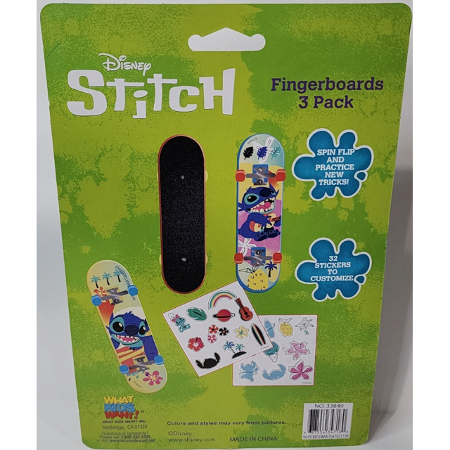 Stitch MOC Mini Skateboard Fingerboard Pack of 3 Disney