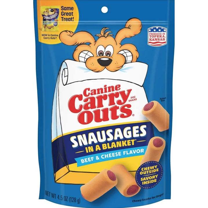 Canine Carry Outs Snausages in a Blanket Beef & Cheese Flavor Dog Treats