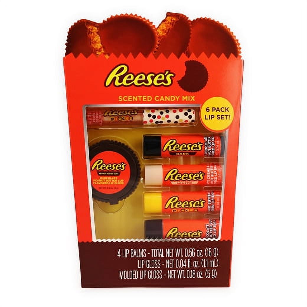 Reese's candy mix 6-pack lip balm & gloss set