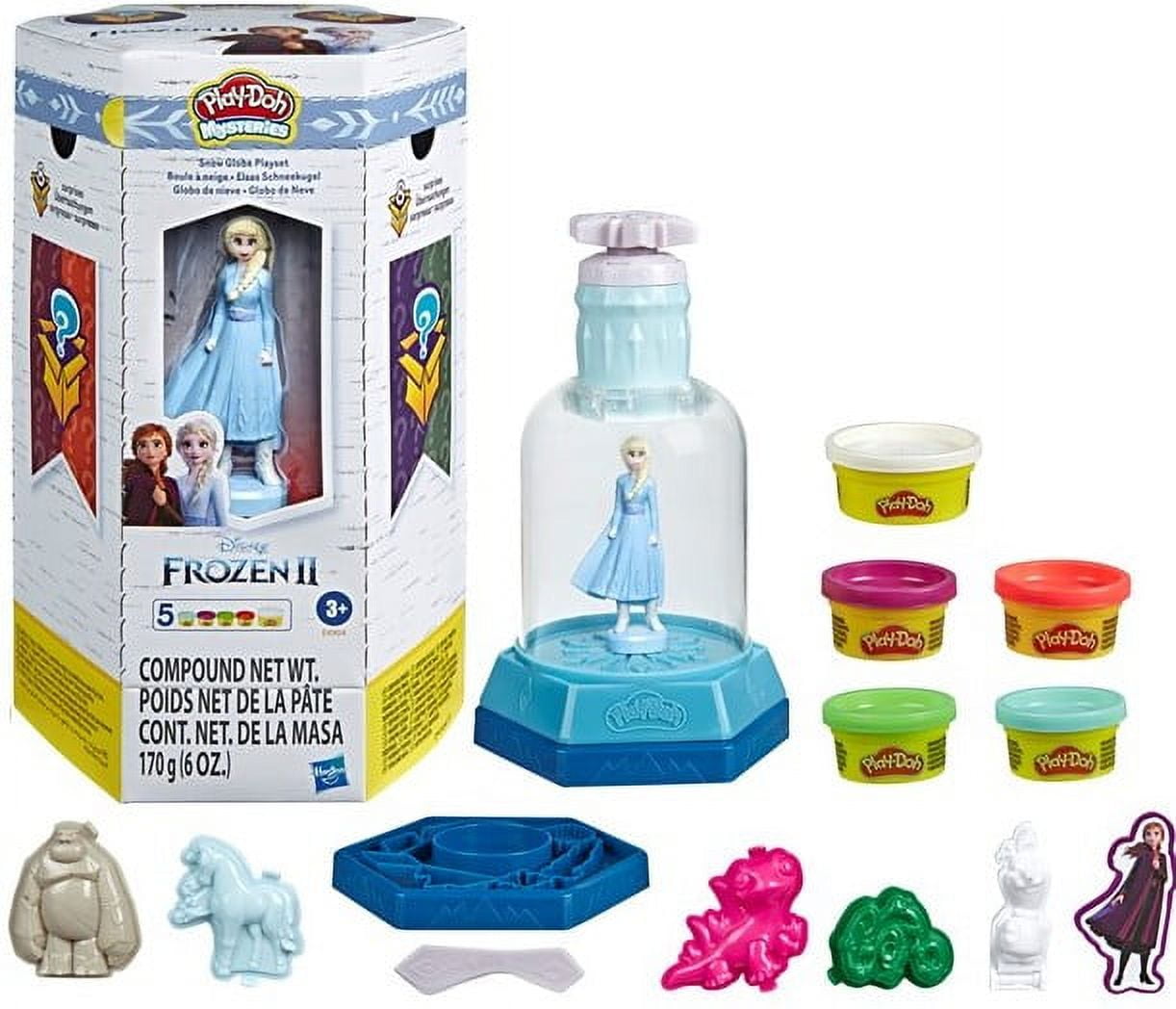 Play-Doh Mysteries Disney Frozen 2 Snow Globe Playset, 5 Cans (6 oz)