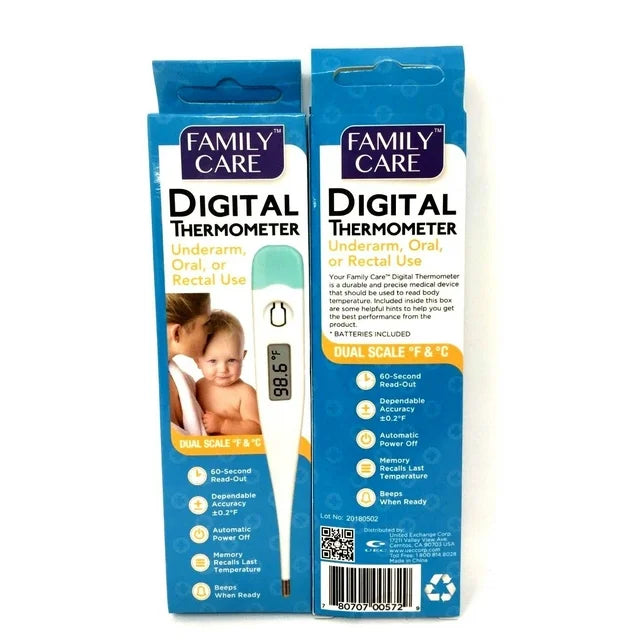 Family Care Oral, Underarm or Rectal Digital Thermometer