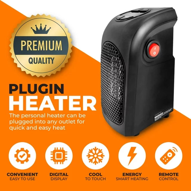 Warm-Living 400W Personal Digital Programmable Plugin Heater With Remote, Black