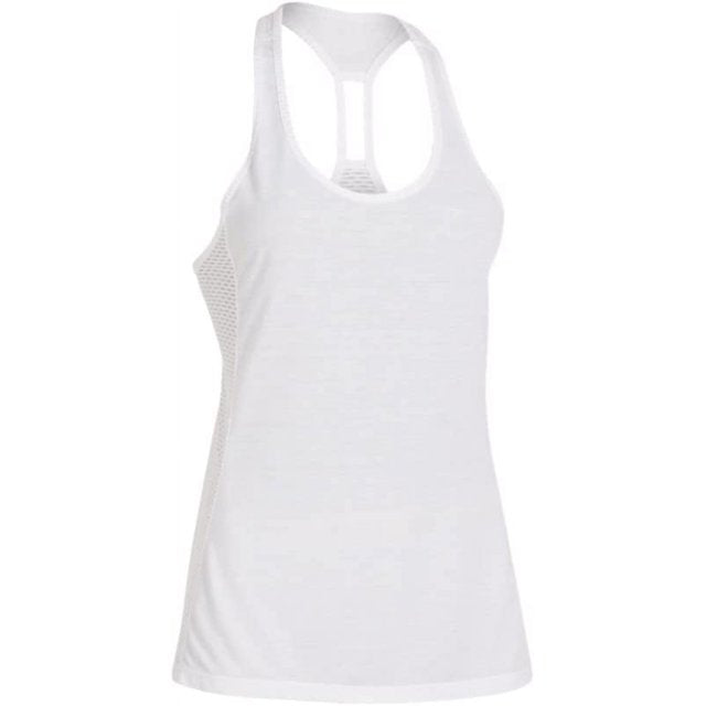 Under Armour Womens Run Mesh White Tank Size L