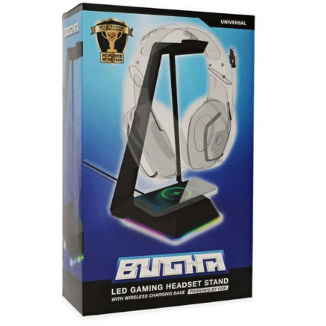 Bugha LED Gaming Headset Stand with Wireless Charging Base (Powered by USB)