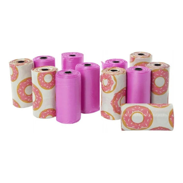 Pawsitively Fun Waste Bags 240 count  (12 Rolls, 20 Bags per Roll) pink