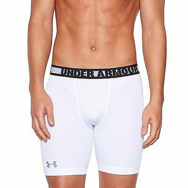 Under Armour Men's HeatGear Sonic Compression Shorts, White/Steel 3XL