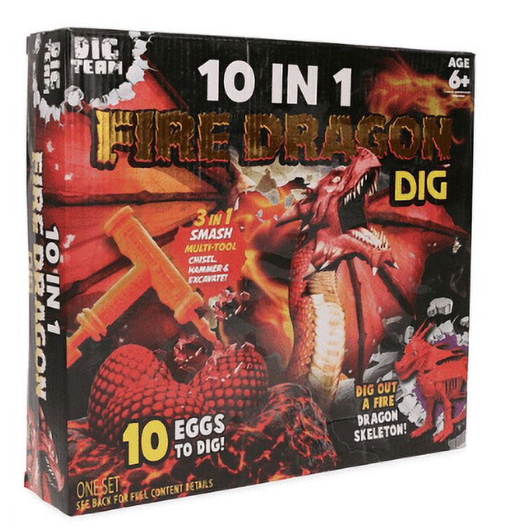 Dig Team 10 IN 1 Fire Dragon Dig (10 Eggs to Dig )