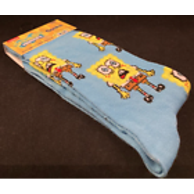 Sponge Bob Square Pants Novelty Socks Blue - Size Men's 6-12 - One Pair