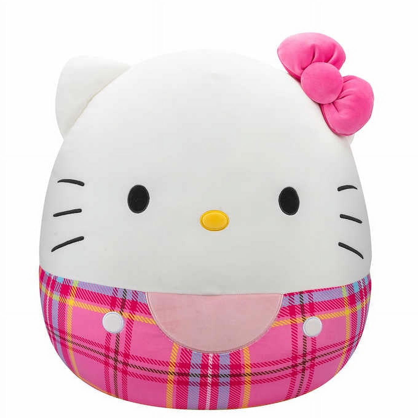 Squishmallows Official Kellytoy Hello Kitty Sanrio 20 Inch Plush (Pink Plaid)