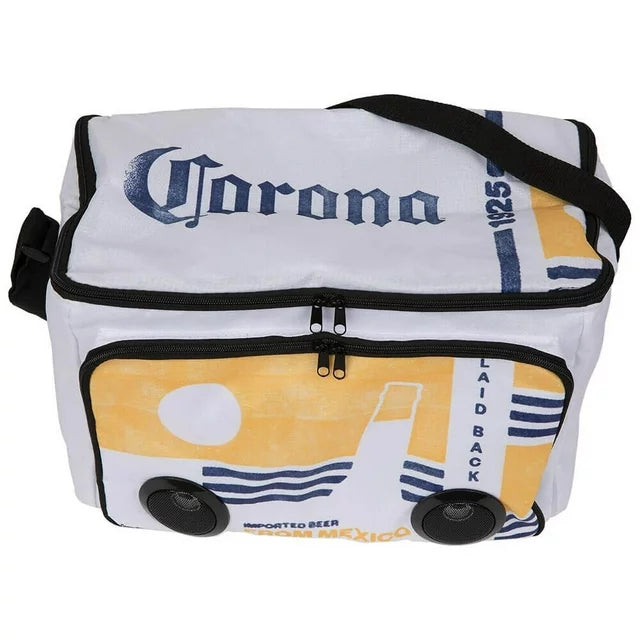 Corona Extra 861816 15.35 x 10.2 x 9 in. Corona Extra Beach Bottles Soft Cooler Bag with Bluetooth Speakers