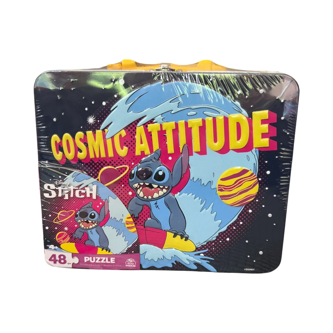 Disney Stitch Cosmic Attitude 48 pc Puzzle in Tin Can