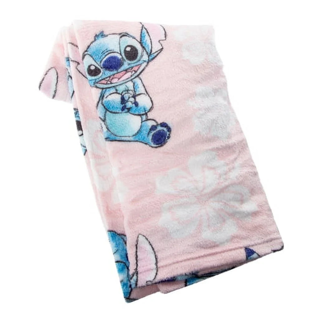 Disney Stitch Silk Touch Throw Blanket - Lilo And Stitch Pastel Dreams Light Pink Throw - 40" x 50" - Ages 3+