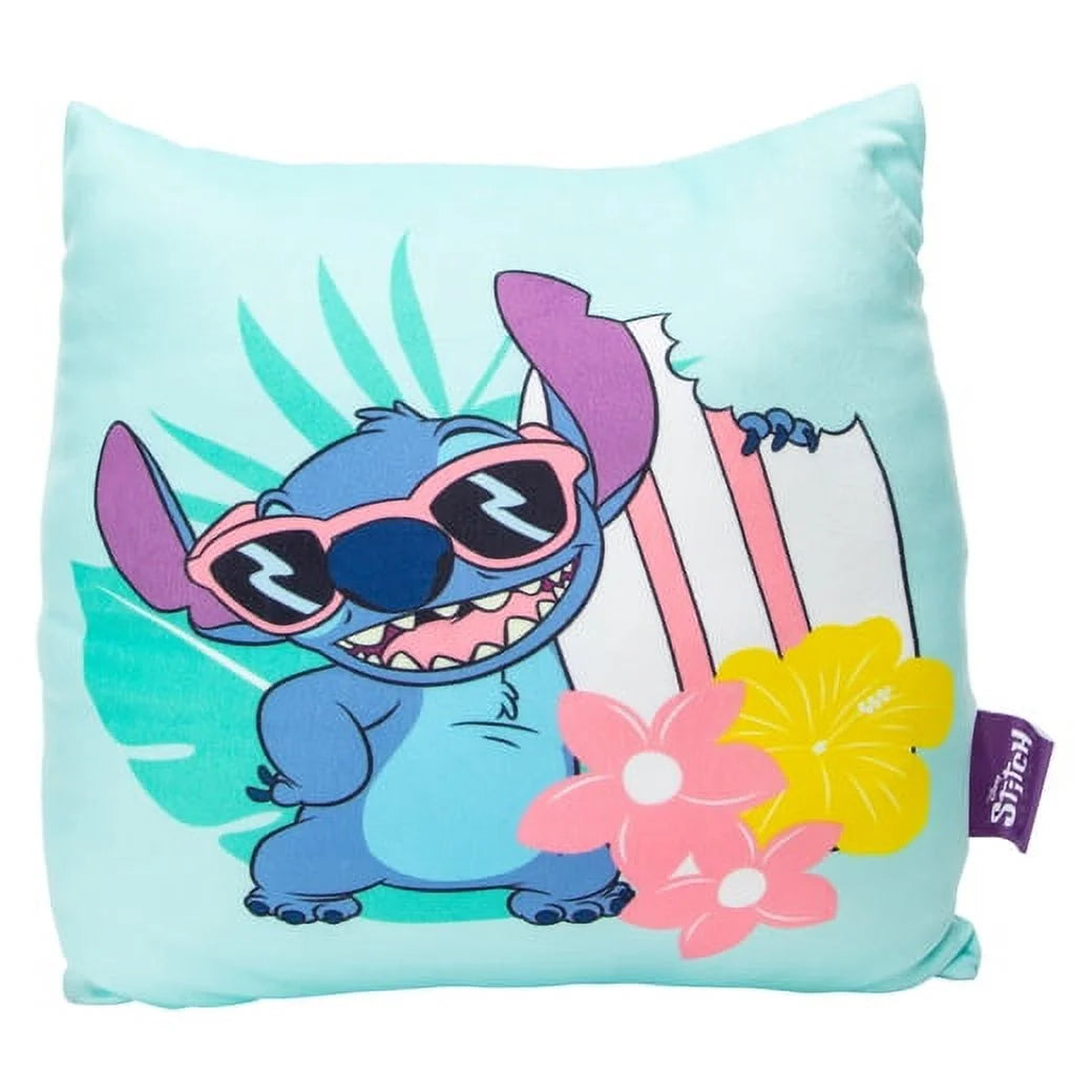 Disney Stitch Travel Cloud Pillow - Lilo And Stitch Hawaiian Casual Light Green Pillow - 13in x 13in - Ages 3+