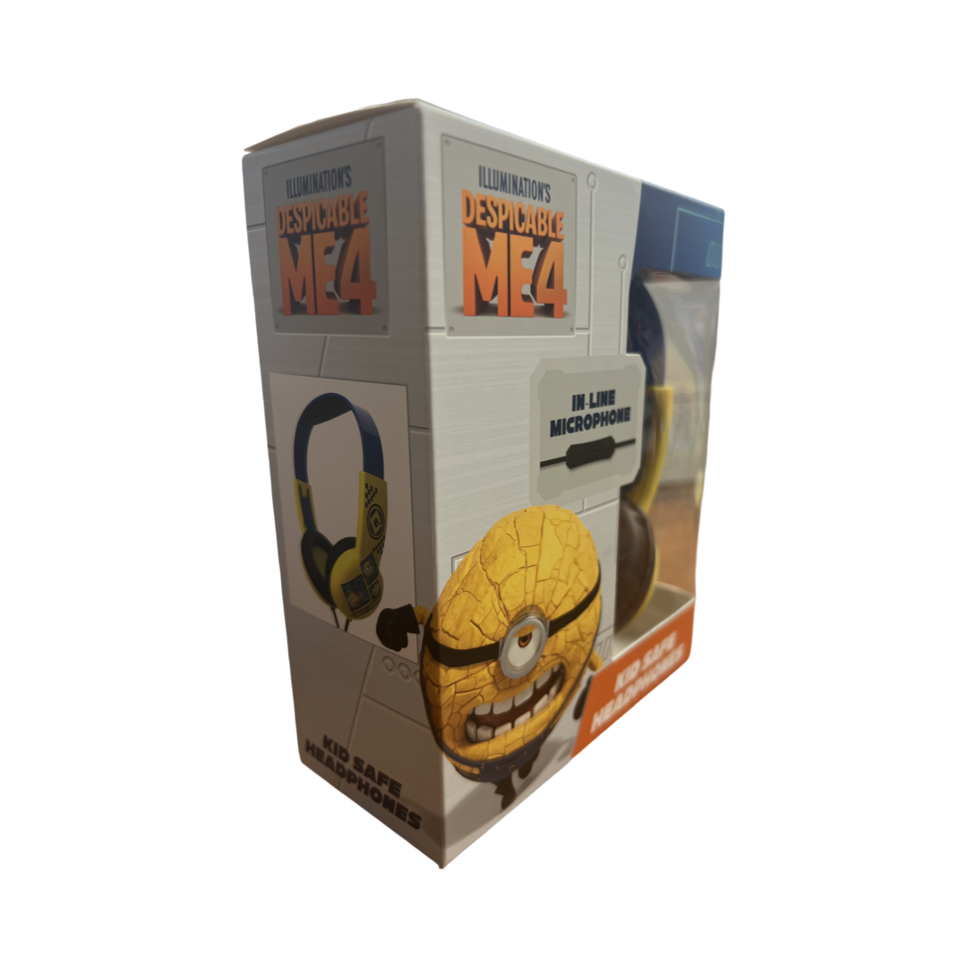 illumination's despicable me 4 in-line microphone kid safe headphone