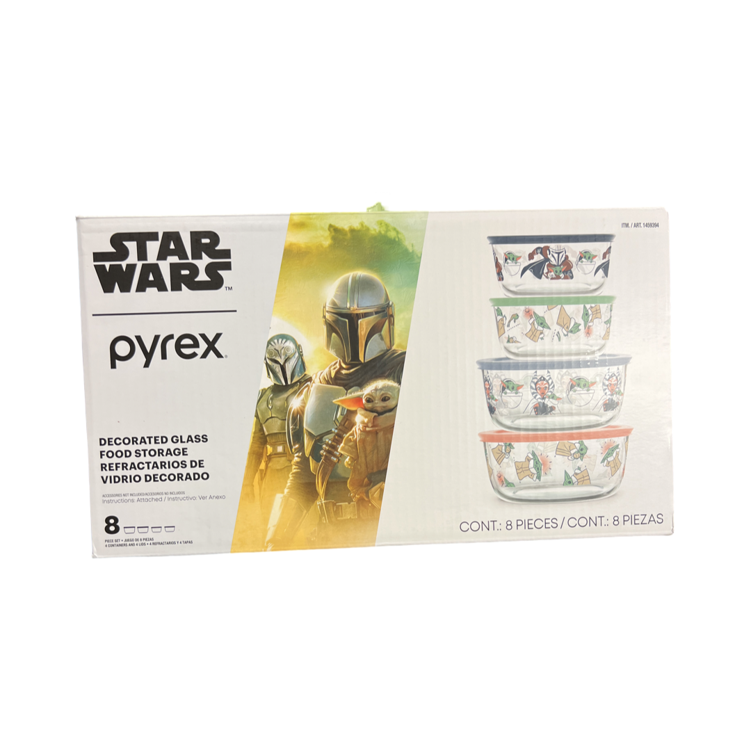 Star Wars Pyrex Decorated Glass Food Storage 8 Pieces