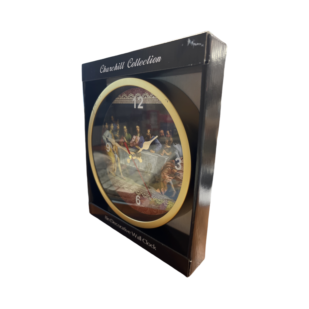 Churchill Collection 8'' The Last Supper Wall Clock (New But it has scratches on the gold border)