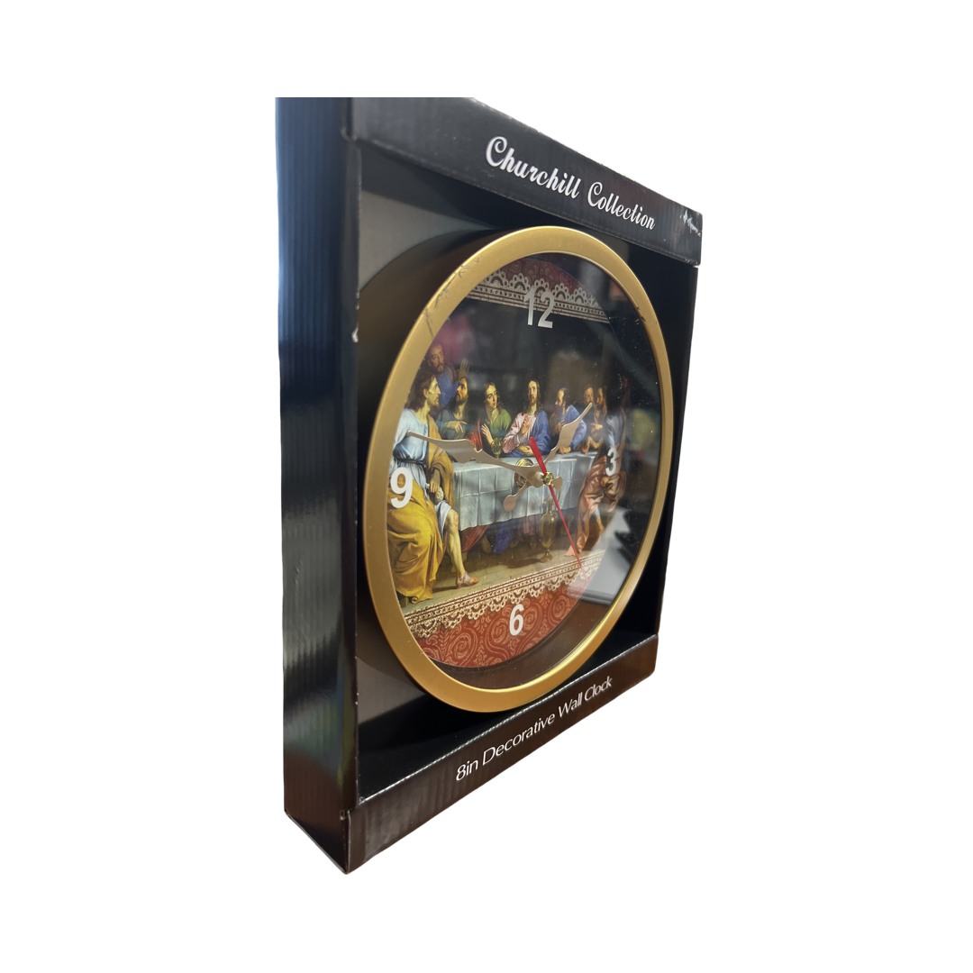 Churchill Collection 8'' The Last Supper Wall Clock (New But it has scratches on the gold border)