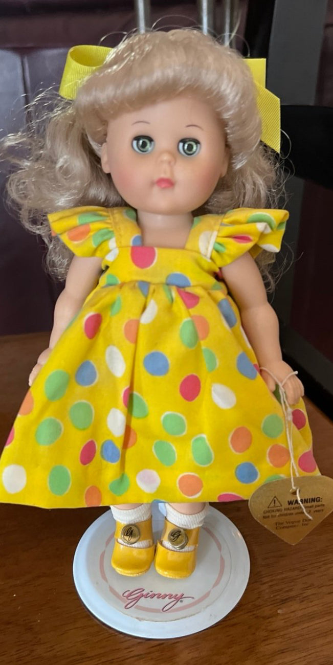 Vintage Hard Plastic with Happy Birthday Ginny Vogue 8'' Doll (New in the Box)