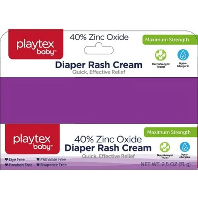 Playtex Baby Maximum Strength Diaper Rash Cream with 40% Zinc Oxide, 2.5 oz