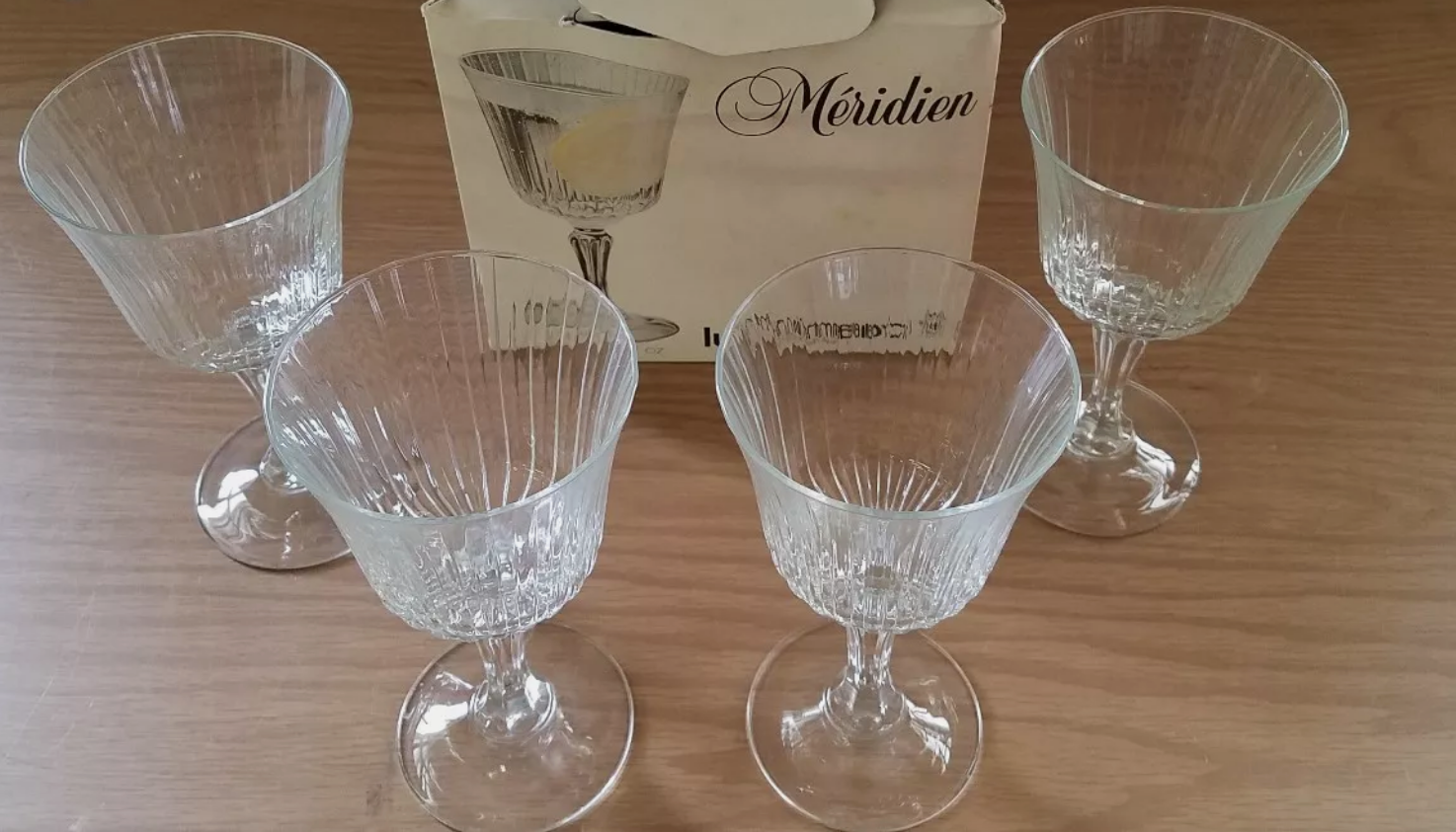 Meridien Luminarc J.G. Durand & Cie New Set of 4 Goblets 9oz Glassware