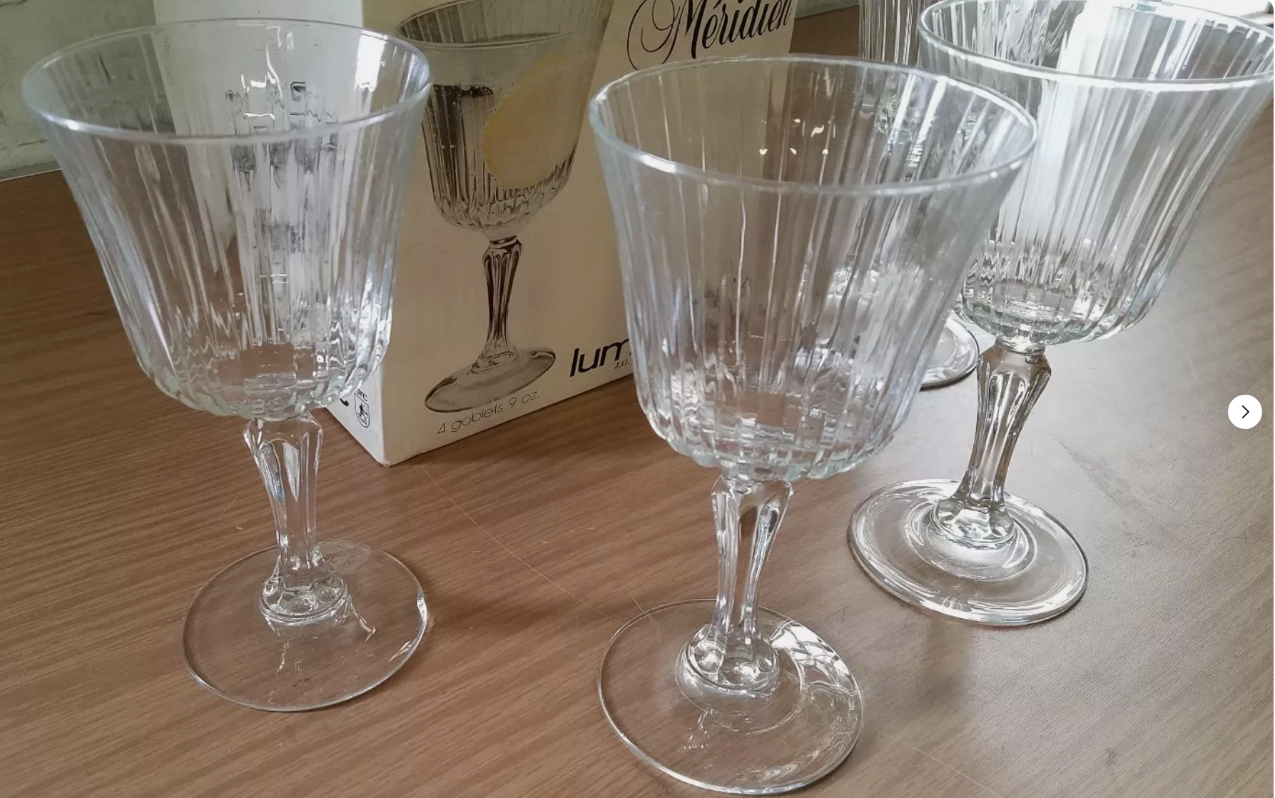 Meridien Luminarc J.G. Durand & Cie New Set of 4 Goblets 9oz Glassware