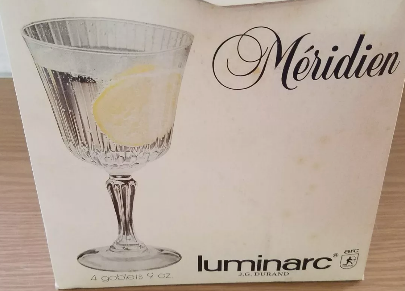 Meridien Luminarc J.G. Durand & Cie New Set of 4 Goblets 9oz Glassware