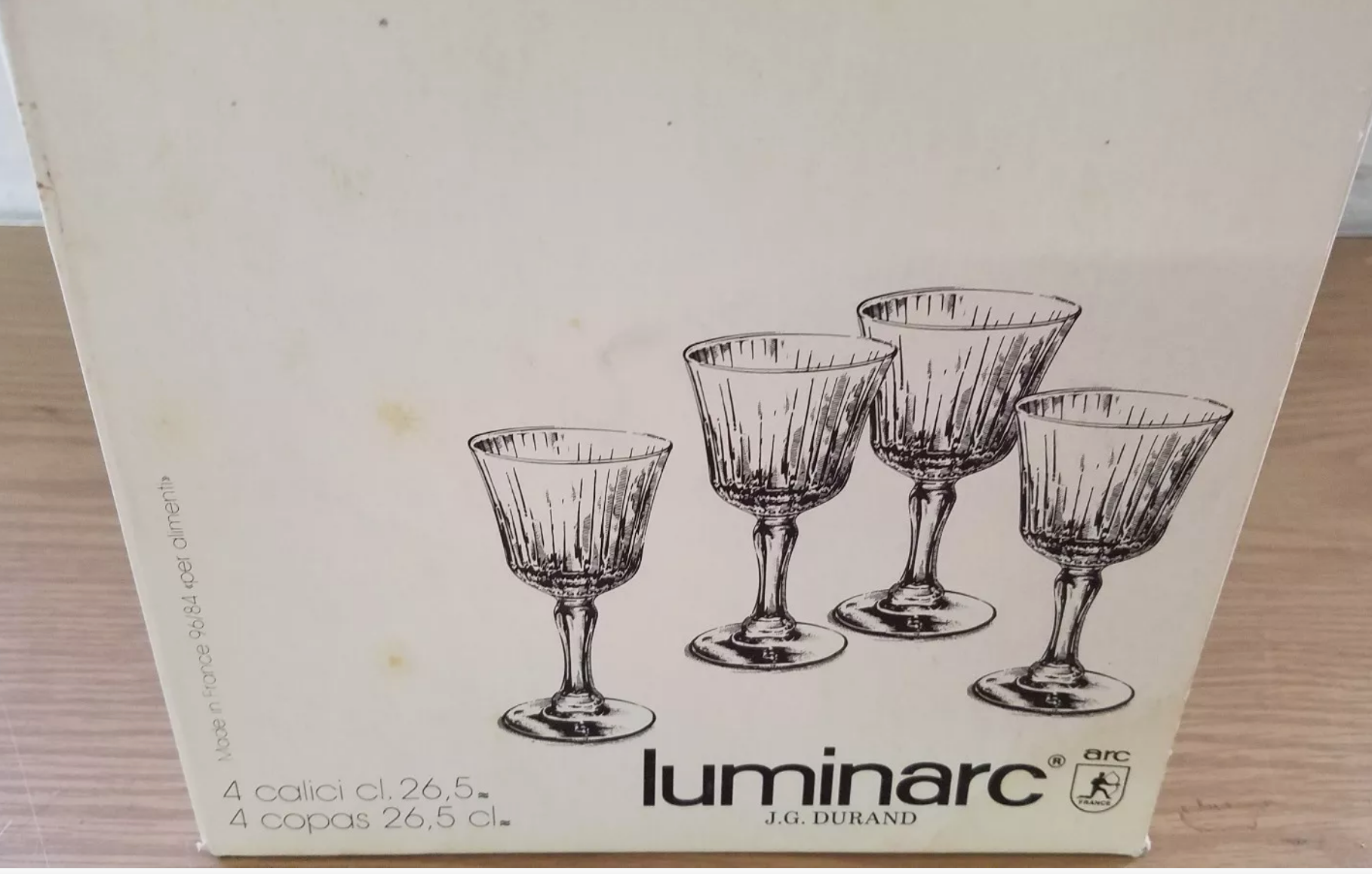 Meridien Luminarc J.G. Durand & Cie New Set of 4 Goblets 9oz Glassware