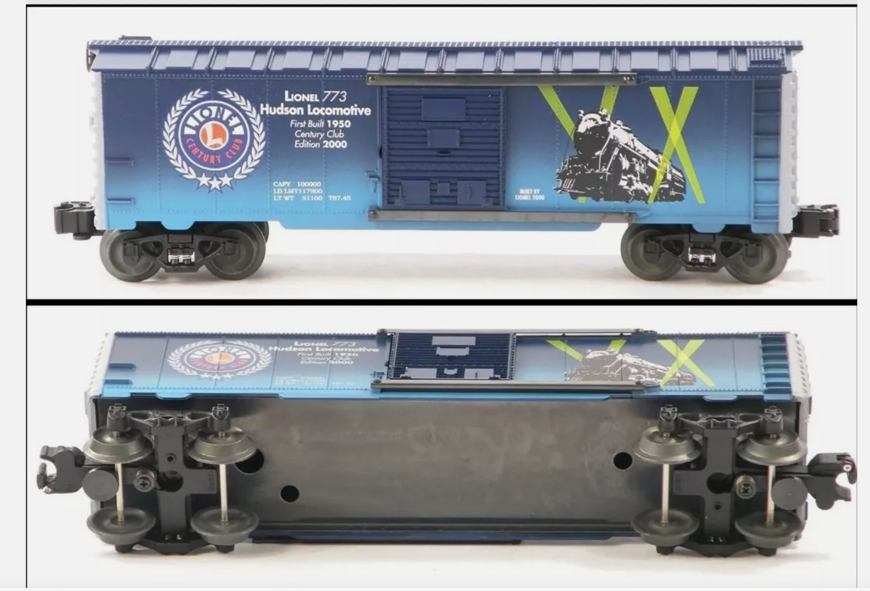 Lionel 6-39201 Century Club #773 Hudson Locomotive Boxcar 2000