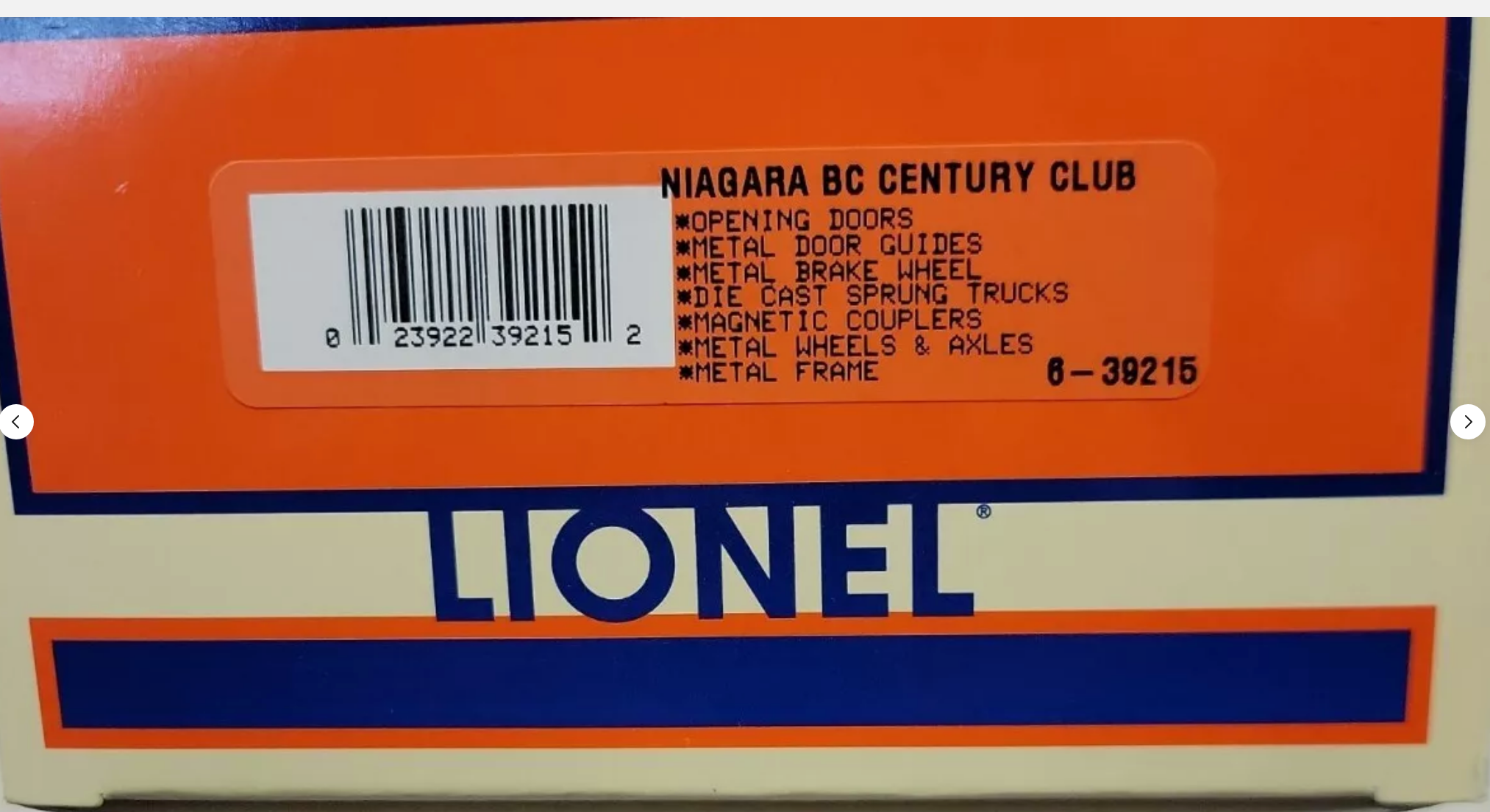 Lionel, O Gauge, 3-Rail, #6-39215 NYC Niagara, BC Century Club Box Car, NIB