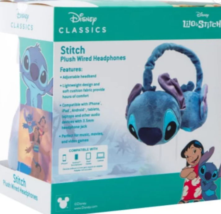 Disney Classics Stitch Plush Wired Headphones