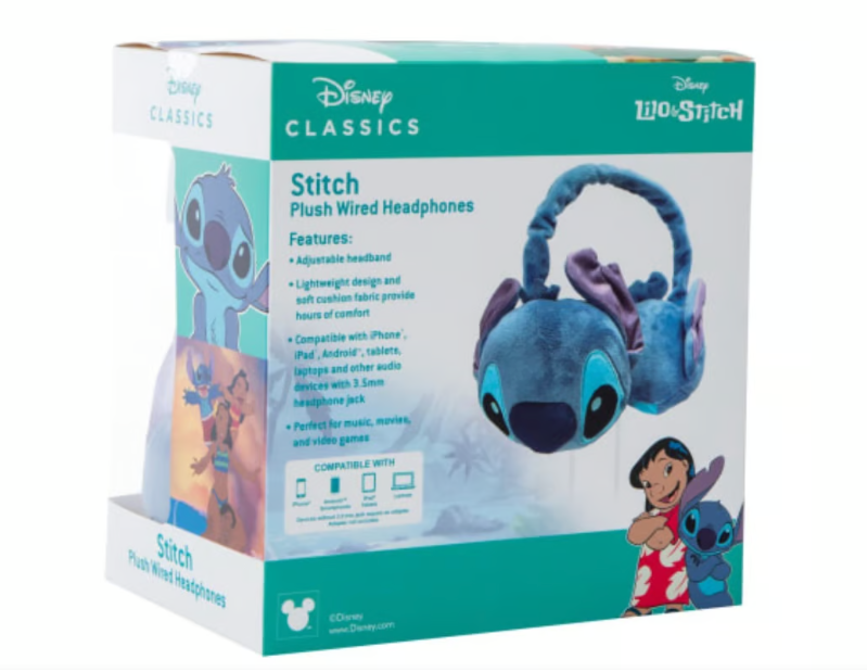 Disney Classics Stitch Plush Wired Headphones