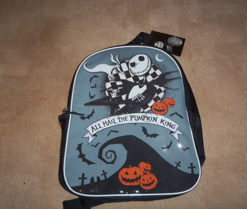 DISNEY THE NIGHTMARE BEFORE CHRISTMAS 30TH ANN. 15" BACKPACK W/ SIDE POCKET  TAIGANS TREASUREHOUSE