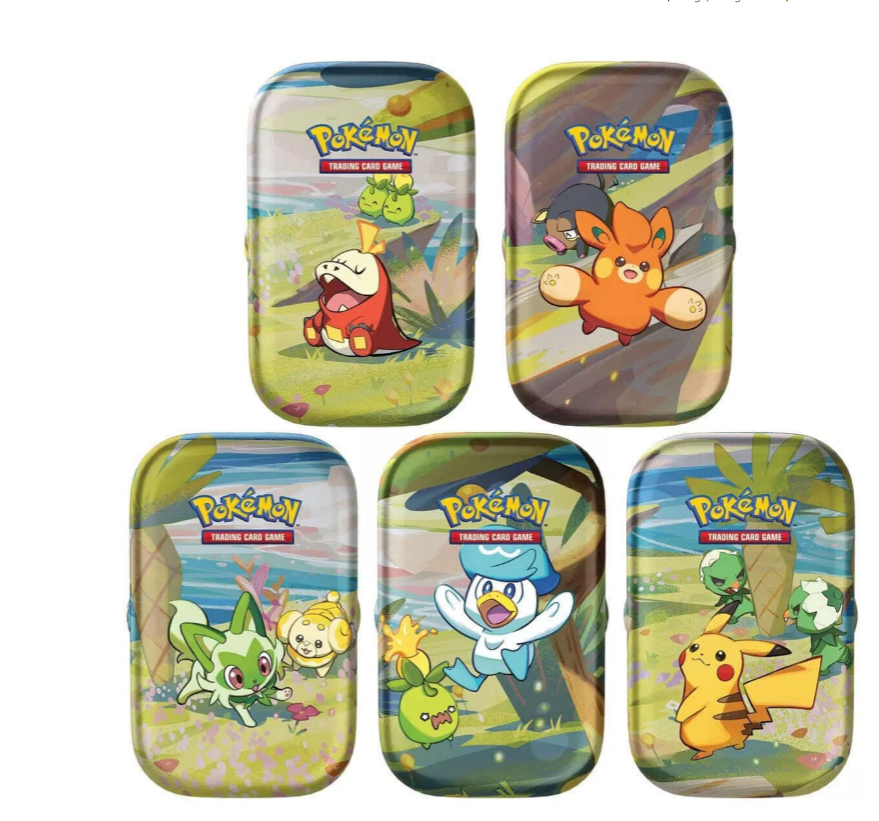 Pokemon 5 Pack Mini Tins & 4 Promo Cards Trading Card Game TCG