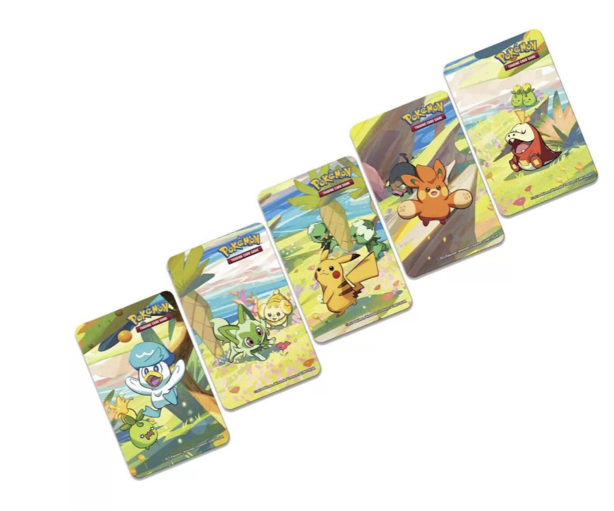 Pokemon 5 Pack Mini Tins & 4 Promo Cards Trading Card Game TCG